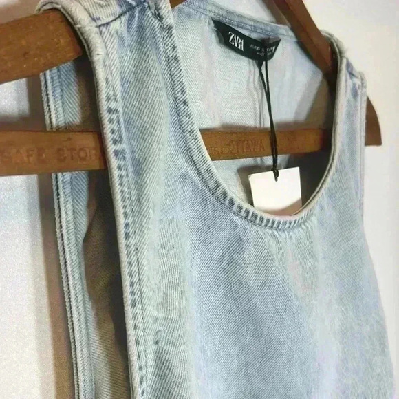 Zara Women's Denim Dress Size XS Backless Jean Festival Country Jean Cowgirl Sun - Picture 3 of 9